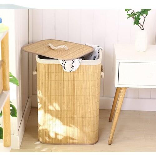 Dirty Clothes Storage Basket Bamboo Laundry Washing Bag Large Laundry Hamper Bathroom Clothes Storage Baskets