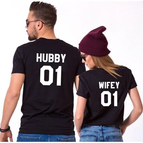 His and Hers Anniversary Gifts Tumblr Lover T Shirt Wifey & Hubby Shirt Hubby 01 and Wifey 01 Matching Couples T-shirt