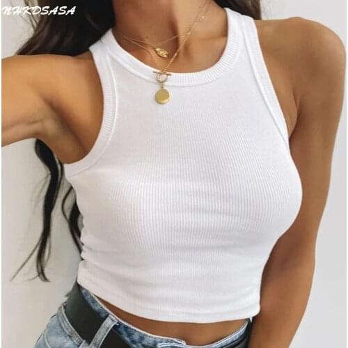 NHKDSASA 2021 Womens Basic Crop Tank Tops Sleeveless Tube Cotton Top T-Shirts For Girls Sexy Lingerie Rib-Knit Solid Camisole