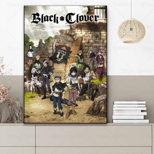 Wall Art Home Decor japan fighting Anime canvas paintings black clover pictures HD prints character Modular poster for bedroom