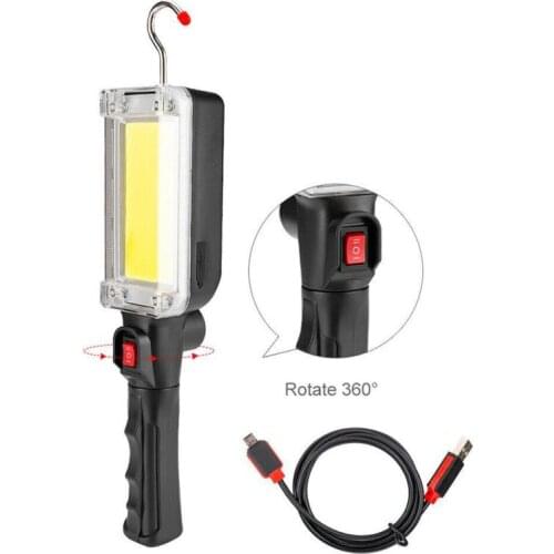New COB LED Work Light Floodlight Rechargeable Lamp Led Portable Magnetic Light Hook Outdoor Camping Inspection Light Flashlight
