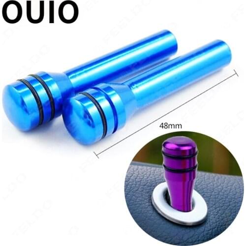 OUIO 2pcs Aluminum Alloy Car Interior Door Lock Knob Pull Pins For Alfa Romeo Chevrolet Aveo Ford Focus 2 3 Fiesta Mondeo Kuga