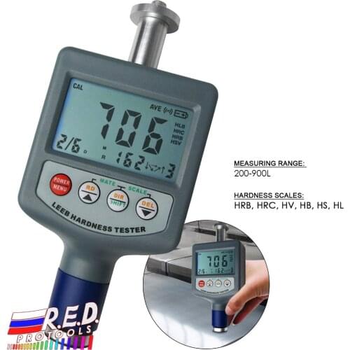 Portable Palm Digital Rebound Leeb Hardness Tester Gauge Meter for Metal Steel Stainless Cast Iron 200~900L Range 50 Data Memory