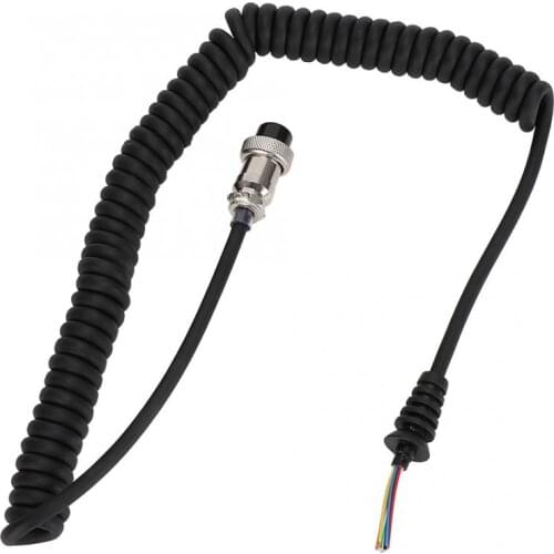 Stretchable 8 Pin Connector Microphone Cable Spring Line Compatible for Kenwood and for ICOM Radio Hand Mic