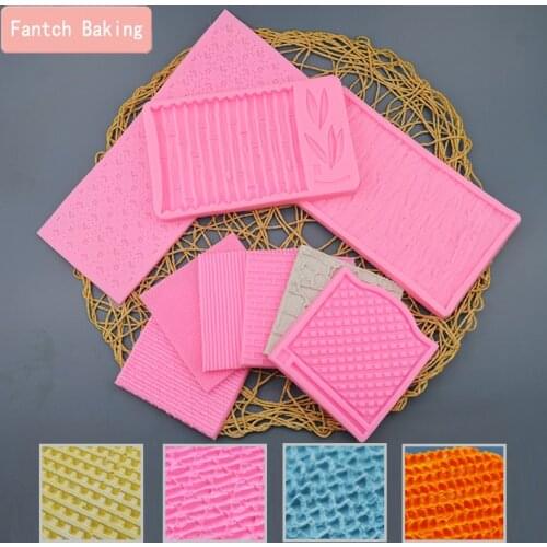 DIY Silicone Mold Knitting Sweater Bark Wall Wave Pattern for Cake Lace Decorating Tool Chocolate Biscuits Cookie Fondant Mould