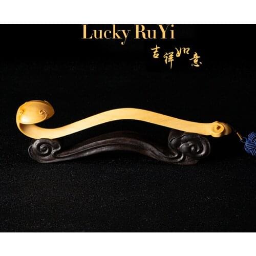 Boxwood 10cm 21cm Ruyi Sculpture Chinese Buddhism Good Fortune Decorative Stick Home Decor