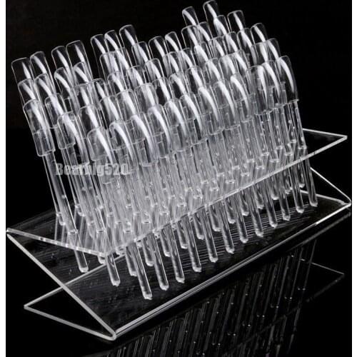 64 Nail Art Practice Display Stand Rack Stick Acrylic UV Gel French Tips Tools Nail Polish Stand