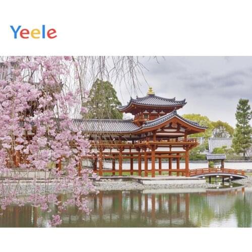Yeele Pavilion Bridge Lakes Scenery Blossoms Wedding Portrait Photography Backgrounds Photographic Backdrops For Photo Studio