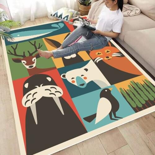 Funny Sea lion/Polar Bear/Fox Fashion Soft Flannel 3D Printed Rugs Mat Rugs Anti-slip Large Rug Carpet Home Decoration
