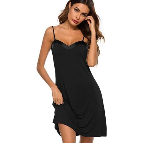 Women Sling Dress Casual Solid Spaghetti Dress Sleeveless Dress Slips Under Dress Sexy Ladies Vestido Ropa Mujer night dress