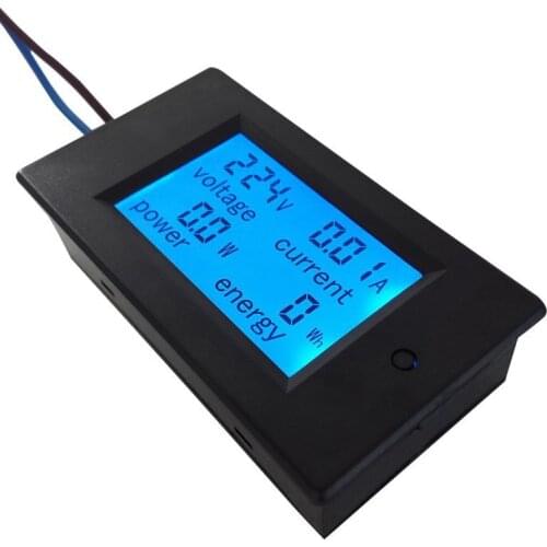 2018 LCD Digital 20A Volt Watt Power Meter Ammeter Voltmeter LED Power Panel Meter Monitor AC 80-260V