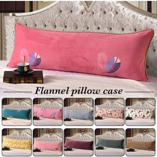 48*120cm Length Winter Sleep Pillowcase Thick Coral Fleece Pillow Case Soft Flannel Warm Pillow Cover For Couple Home Bedding