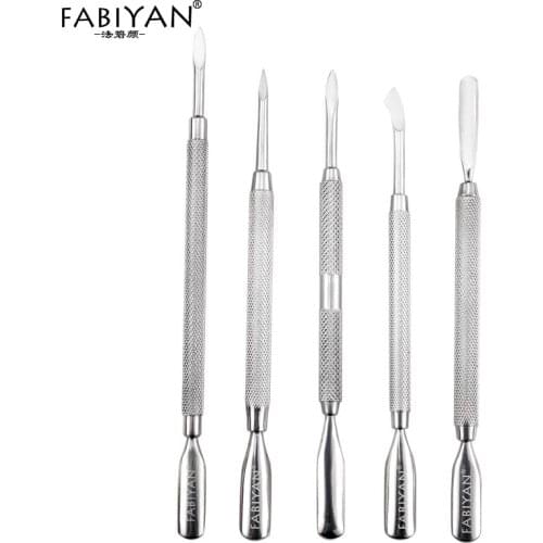 1PC Nail Art Cuticle Pusher Remover Stainless Steel 2 Ways Dead Skin Metal Manicure Pedicure Care Tools Finger Push Double Heads