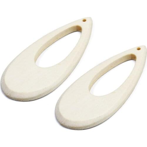 10pcs Wood Pendant 27*62mm Big Waterdrop Hollow Charms with Hole fit Earrings Necklaces DIY Jewelry Making Findings