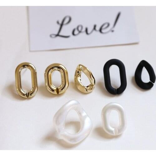 10pcs Simple Resin Hollow Geometric Broken Ring Needle Ear Stud DIY Handmade Ornament Earrings Ear Stud Material