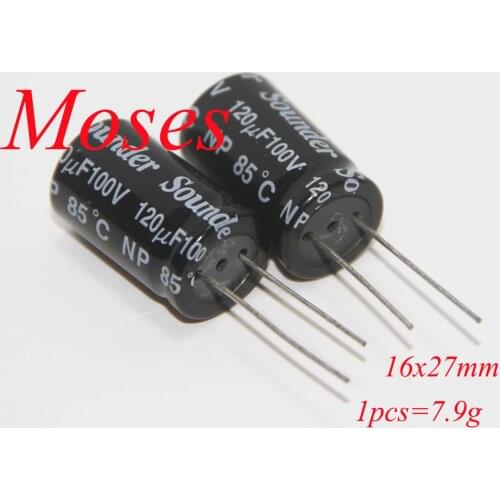 100v 120uf High Quality 100% Original New Capacitance Low ESR NP Bipolar BP Audio Electrolytic Capacitor Radial 16x27mm +/- 20
