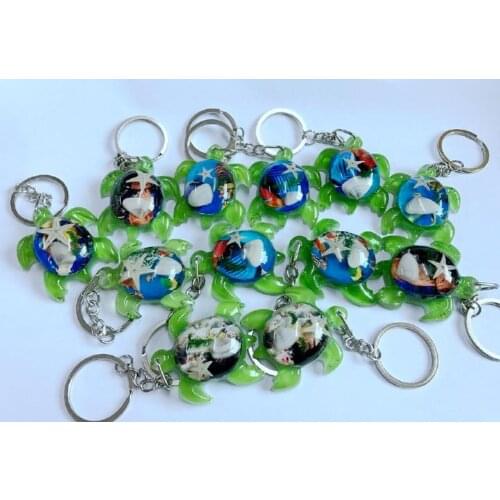 Free shipping yqtdmy 12 pcs newest design tortoise totem mixed lovely keychain