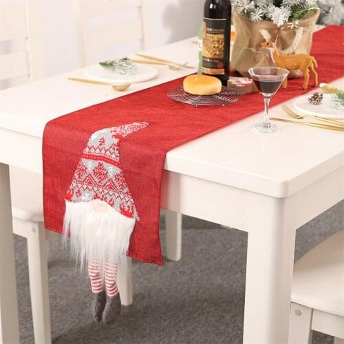 2019 Christmas Santa Claus Christmas Tablecloths Flags Xmas Dining Tables Tapestry Cover Home Table Decors