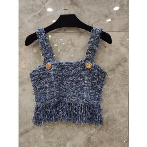 2021FW Autumn New Women High Quality Tassel Vest Ladies Casual Tank Tops Camis Gdnz 8.18