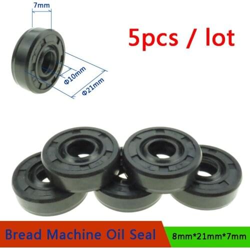 5pcs 10*21*7mm Oil Seal Ring for Bread Maker Breadmaker Bakers Machine Blender Repair Parts Bread Machine Spare Parts Wearable