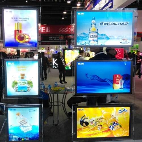 5unit/Column) A3 Single Sided Magnetic Strip Front-open LED Display Boards,Magnetic Framed Light Boxes for Real Estate