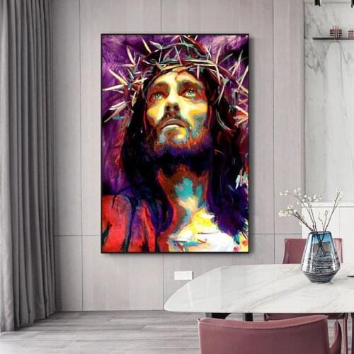 Abstract Jesus Canvas Paintings on The Wall Posters and Prints Portrait of Jesus Wall Art Pictures for Living Room Home Decor