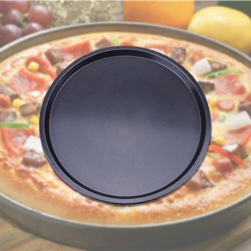 Non-stick Round Pizza Plate Tray Carbon Steel Mold Baking Tools molde de pizza Tray 9/10/11/12/14 inch Pizza Pan