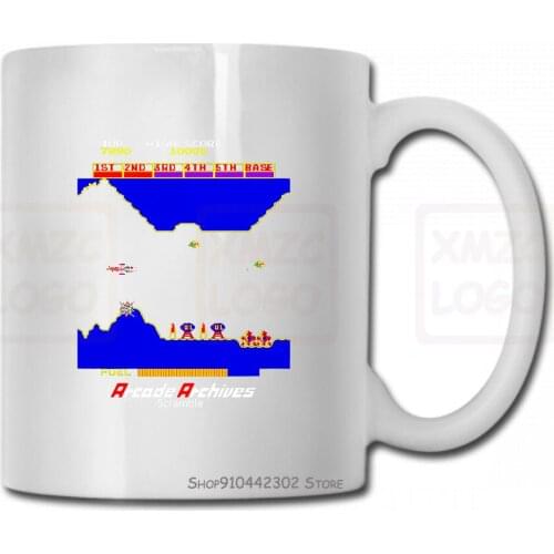 Arcade Scramble Space Invaders Video Game Retro Vintage Aliens 8 Bits Mug Cup Women Men