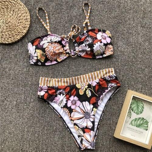 Bandage Wire Free Swimwear Bathing Suit Women Bikini Swimsuit Bikini Set Women Push U Badpak Monokini Sexy Swimsuit Bikini