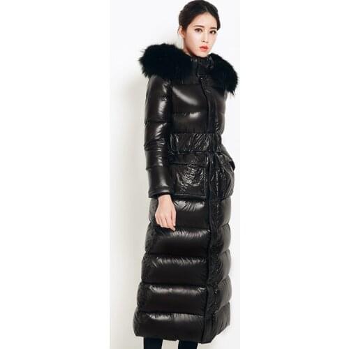White Long Duck Down Jackets Winter Jacket Women Ladies Coats Big Fur Coat Thick Warm Clothes Chaqueta Mujer LWL88299