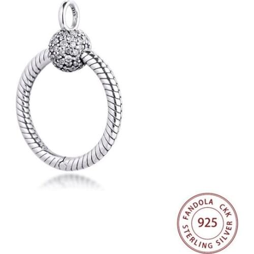 CodeMonkey 925 Sterling Silver O Pendant With Zircon fit Original 3mm Necklace DIY Charm Bead Jewelry For Women CMN007-25