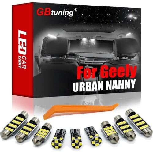 GBtuning Canbus Error Free LED 10PCS For Geely URBAN NANNY 2004 2005+ Vehicle Interior Dome Map Trunk Bulb Accessories Light Kit