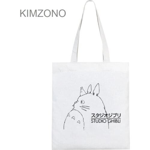 Studio Ghibli shopping bag cotton eco reusable bolso shopping handbag bag jute ecobag bolsa compra reusable sac toile