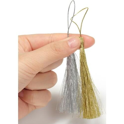 50pcs 120mm Cotton Tassels Silk Earrings Charm Pendant Satin Tassels Earring Making Bookmark Accessories for Jewelry Making DIY