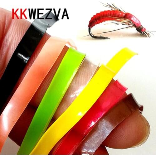 KKWEZVA 100pcs / bag silicone Caddis Fly Pupa Nymph Worm Body Wrap Skin Caddis Larvae / Czech Nymph Scud Lure Fly Tying Material