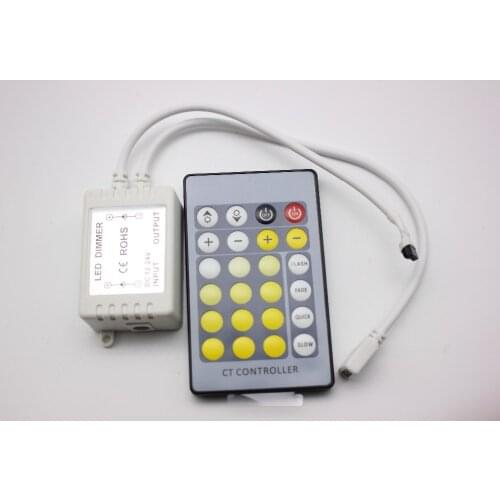 24 keys CCT Controller 3A*2CH 2 Roads Two Color CW+WW CCT Color Temperature Dimming LED SMD Strip IR Remote 1sets