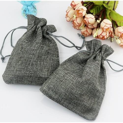 Nice Jute Bags For Jewelry 7x9cm 50pcs/lot With Drawstring Christmas Wedding Favor Gift Bags Small Pouches