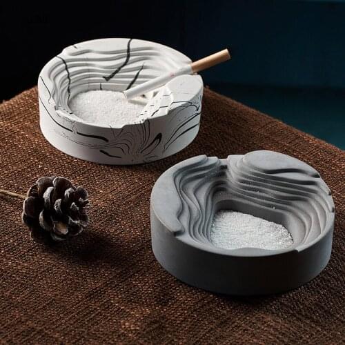 Round Portable ashtray ceniceros creativos para el hogar creativo asbak marble bedroom decor living room decoration marmer desk