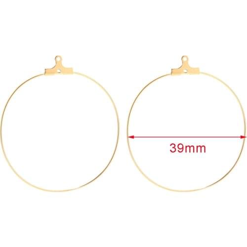 10pcs Stainless Steel Round Gold Hanging Big Ear Ring Minimalist Hanger Loop Earring Ear Clip DIY Earring Making Accessories
