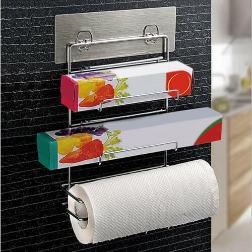 Kitchen Paper Roll Holder Towel Hanger Rack Bar Cabinet Rag Hanging Holder Shelf Toilet Paper Holders Bathroom Organizer Toilet