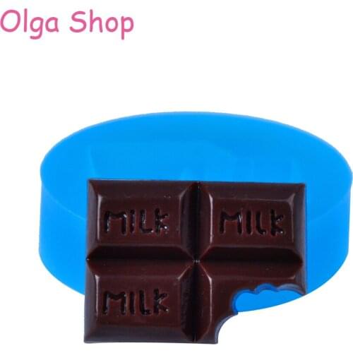 KYL171 25.7mm Bitten Chocolate Bar Silicone Mold - Cake Decoration Candy Sugarcraft Resin Handmade Jewelry Pendant Key Ring