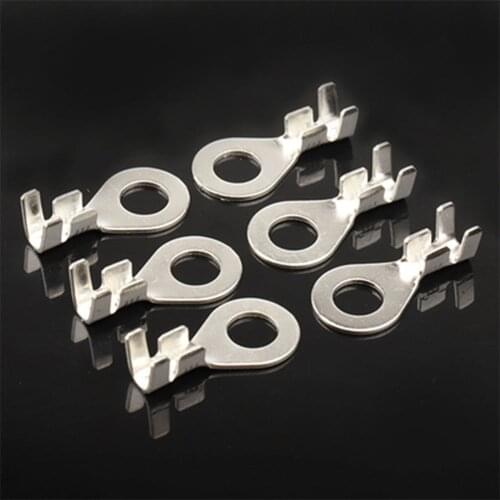 100pcs/lot 431 6mm Dia Copper Circular Splice Terminal Wire Naked Connector For 0.2-6.0mm2 Wire