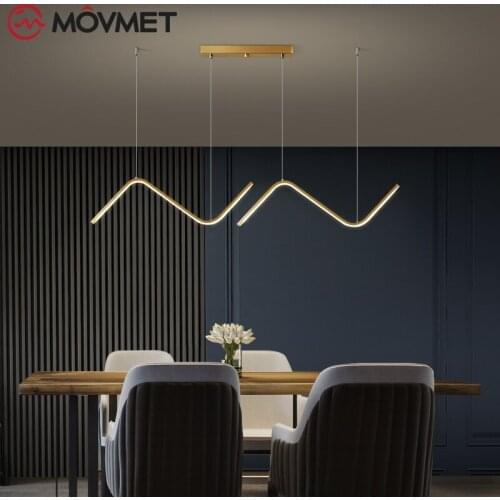 Copper Pendant Light LED For Living Room Simplicity Lamp Bedroom Diningroom Ceiling Lamp Modern Geometrical Hanging Chandeliers