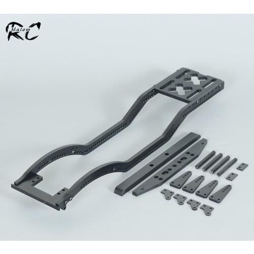 Metal Chassis Set Rails Frame with Shock Towers Leaf Springs Mounting Holes for 1/10 RC Crawler Axial SCX10 D90 TF2 B5 Upgrade