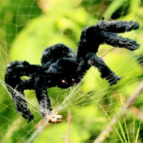 New Super Big Plush Spider Made Of Wire And Plush Black And Soft Scary Toy For Party Halloween Decorations