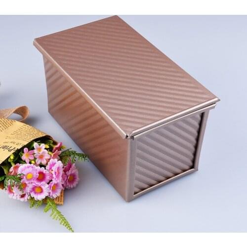 Healthy Bread Dish Non-stick Golden Loaf Pans Kitchen Accessories Bakeware Baking Cake Tools Toast Tray with Lids BM-018