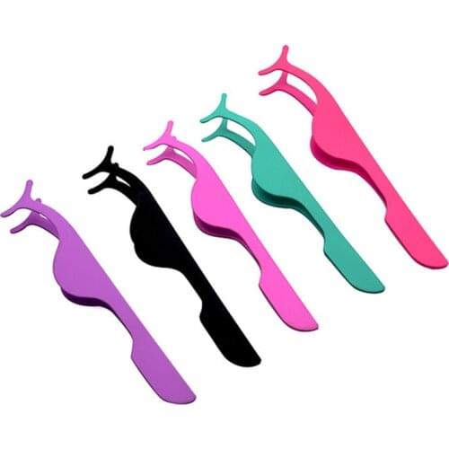 20pcs/lot Stainless Steel False Eyelashes Extension Curler Fake Eye Lash Tweezers Applicator Clip Clamp Eyes Makeup Beauty Tools