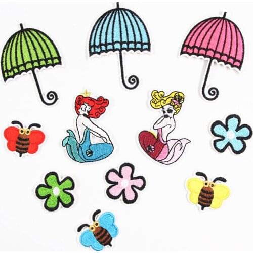 Rose Flower Fabric Embroidered Patch Cap Clothes Stickers Bag Sew Iron On Applique DIY Apparel Sewing Clothing Accessories BU180