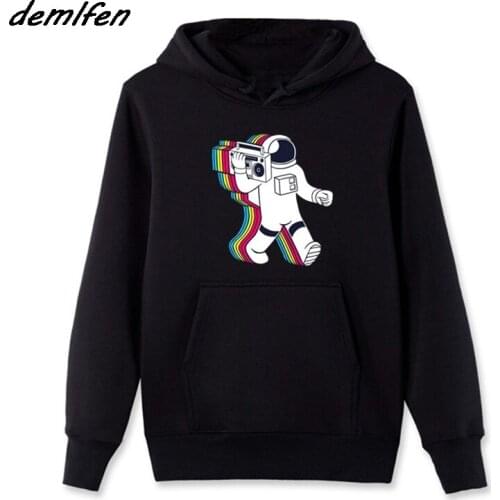 Party Astronaut Boombox DJ Wore On The Last Witch Hunter Navy Hoodie Men Fleece Sweatshirt Hip Hop Jacket Harajuku Streetwear