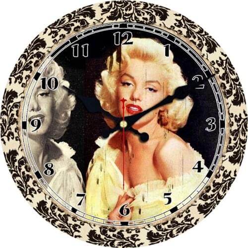 WONZOM Sexy Beauty Round Wall Wooden Cardboard Clock,Modern Wall Clock for Home Decor,Silent & Non-Ticking Feature Clock